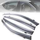MotorFansClub 4PCS Window Visor Vent Fit for Nissan Maxima 4 Door 2016 2017 2018 2019 2020 2021 2022 2023 Window Deflectors Sun Rain Guard Smoke Color with Chrome Trim