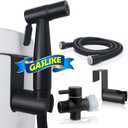 GASLIKE Handheld Bidet Sprayer, Toilet Cleaning, Baby Diaper, Hygienic Cleanup, Quick and Easy Installation, Multiple Uses, Stainless Steel, Brushed Finish (Matte Black)