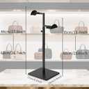 Two Tiers Handbag Display Stands - 2PCS Black Stainless Steels Purse Stand Holder Adjustable Height Display Rack for Retail Luxury Bag Organizer Home Store Boutique Retail Closet
