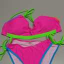 Blooming Jelly Womens Bikini Sets Two Piece Cheeky Swimsuits Curvy Cutout String Bathing Suits (Small, Neon Hot Pink)
