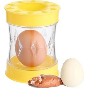 2 x Hard Boiled Egg Peeler - Professional Egg Shell Opener & Peeler Tool for Hard Boiled Eggs, Quick Egg Opener for Hard Boiled Eggs, Durable and Portable Boiled Egg Peeler, Yellow/Clear