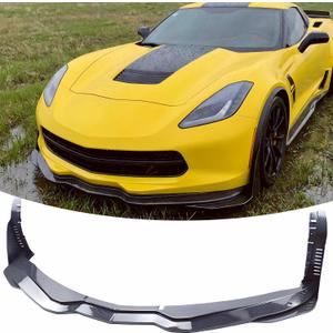 Front Bumper Lip Splitter Spoiler Fit for Chevy Corvette C7 2014-2019 Accessories 1LT/ 2LT/ 3LT/ Z06/ Z51/ Stingray/Grand Sport, Carbon Fiber Style 4pcs Air Chin Body Kit