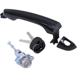 MOTOKU Front Left Black Exterior Door Handle and Door Lock Cylinder Kit for Hyundai Elantra 2017-2020 Driver Side w/ 2 Keys