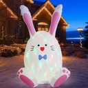 4FT Easter Inflatable Bunny Egg Outdoor Decorations, Easter Blow up Bunny Egg Yard Decorations Build-in Flashing LED Lights, Decorate Outdoor Indoor Garden Lawn Yard.