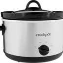 Crock-Pot 5-Quart Smudgeproof Round Manual Slow Cooker with Dipper Silver