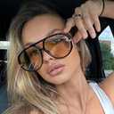 Oversized Aviator Sunglasses with Earring for Women Large Big UV400 Protection Designer 2025 Ladies Shades