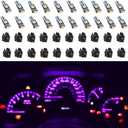 WLJH 74 Led Bulb Dash Lights Extremely Bright T5 2721 18 37 286 Wedge PC74 Twist Socket Automotive Instrument Panel Gauge Light Kits Dashboard Cluster Shift Bulbs Purple Pack of 20