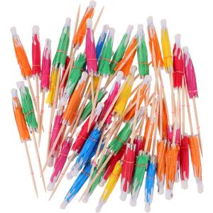100pcs Petal Umbrella Sign Paper Drink Umbrellas Hawaiian Cocktail Picks for Parties Snacks
