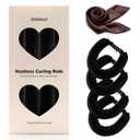Heatless Hair Curler Set 4PCS Velvet Overnight Blowout Rods for Heatless Curls, Jumbo Flexible Curling Rods to Sleep In, No Heat Curling Tools for Natural Waves and Curls Black