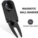 Golf Cigar Holder Golf Cart - Magnetic Golf Cart Cigar Holder Clip Keeps Your Cigar Safe - 6 in 1 Golf Divot Tool and Ball Marker - Cigar Clamp Golf Cart (Black)