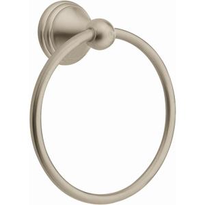 Moen Preston Collection Spot Resist Brushed Nickel 7-inch Bathroom Hand Towel Ring, Wall Mounted Hanger, DN8486BN