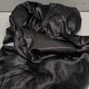 CozyLux Satin Sheets Queen Size Bed Set - 4 Piece Silky Queen Sheet Set, Luxury Black Queen Sheets with Smooth and Soft Microfiber, Includes 1 Fitted Sheet, 1 Flat Sheet and 2 Pillowcases