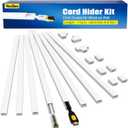 116in Cord Hider Kit, Cord Covers for Wires on Wall, Cord Hider for Wall Mount tv, Paintable Cable Raceway, tv Cable Hider Wall kit, Wire Covers for Cords, W0.59in X H0.4in, White
