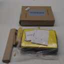 Carpet Sweeper Manual Push with Horsehair Brush, Electrostatic Floor Roller Sweeper Broom Non Electric for Pet Hair, Rug (Yellow)