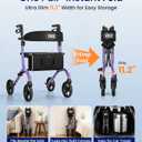 VOCIC Z27 Ultralight 12.7 lbs Rollator Walker with Seat for Seniors