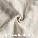 FUTEI Pack of 2 Chenille Decorative Throw Pillow Covers 20x20 Inch,Soft Cozy Striped Geometric Patterns Cushion Case,Modern Home Decor for Couch Bed Living Room,Beige