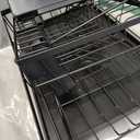 2 Tier Dish Drying Rack, Large Extendable Dish Racks for Kitchen Counter or Over Sink, Dishrack with Drainboard, 2-in-1 Anti-Rust Stainless Steel Dish Drainer with Utensil Holder & Cup Holder (Black)