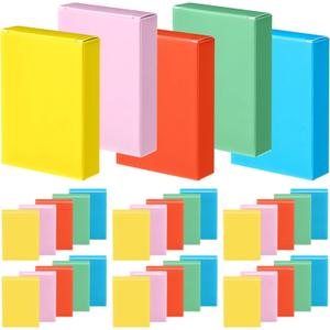 Jexine 50 Pieces Playing Card Boxes Empty Playing Case Card Holder Bulk Organize Storage Board Box Baseball Trading(Dark Red,Blue,Green, Black, Purple)