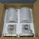 Set of 2 Wall Sconces for Bathroom, Modern Vanity Light Fixtures, Nickle Wall Mount Lighting Lanterns, Farmhouse Wall Lights with Double Clear Glass Shade for Bedroom Living Room Mirror Hallway