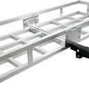 Aluminum Hitch Cargo Carrier 500 lbs Capacity - Folding Luggage Rack for SUV, Car, Truck - Fits 2" Receiver with Powder Coated Angled Shank - 60 x 20 x7 Rustproof Hitch Mount Cargo Basket