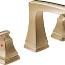 Delta Ashlyn Widespread Bathroom Faucet, Gold 3-Hole Bathroom Sink Faucet, Metal Push-Pop Drain Assembly, Champagne Bronze 3564-CZMPU-DST