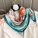 Fashion Hair Scarf for Women Soft Silk Feeling Head Scarves Head Wrap Square Bandanas 27.5 27.5 inches