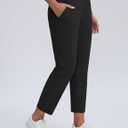 Seamaid Women's Golf Pants with Deep Pockets 7/8 Stretch Athletic Travel Pants for Casual Lounge Black L (Black, L)