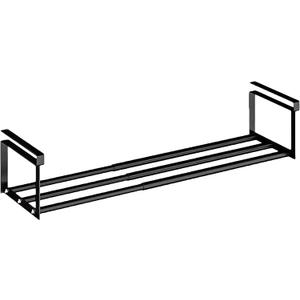 Expandable Shoe Rack Organizer - Adjustable Shoe Rack & Under Cabinet Shelf - for Shoe or Clothing Storage and Organization, Under Shelf Storage (Black,1 Pcs)