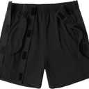 Deyeek Unisex Tear Away Shorts Snap On Athletic Cotton Shorts Post Knee Surgery Recovery Hip Replacement Pants with Pockets (Black, M)