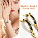 Mosonio Slim Designer Bracelet Bands for Apple Watch Women, Elegant Thin Dressy Metal Band with Embedded Silicone Accents Compatible with Apple Watch, Size: 38mm 40mm 41mm 42mm(Series 11/10)