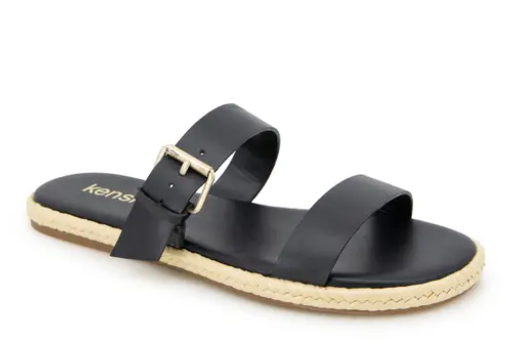 KENSIE Flora Espadrille Slide Sandal In Black 9m