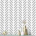 Erfoni Black and White Peel and Stick Wallpaper Modern Herringbone Contact Paper 17.7inch x 393.7inch Black Geometric Removable Wallpaper Modern DIY Self Adhesive Wall Paper for Livingroom Decor