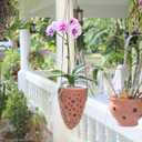 Terracotta Rocket Shaped Orchid Pot with Holes for Small Plants, Hanging Clay Orchid Planters for Outdoors