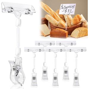 Mlici 20 Pack Table Number Holders, Plastic Mini Place Card Holders, Sign Holder Clips Merchandise Display Pop Clip Memo Note Photo Stand for KT Board, Sign Tag, Advertising Paper - Round Base