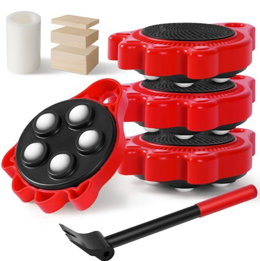 Wheels for Moving Furniture Dolly - 360 Rotating Furniture Lifter Set, Self-Adjusting Base Prevents The Pulley from Separating from The Furniture Dollies