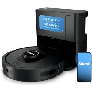 Shark AV2501S AI Ultra Robot Vacuum, with Matrix Clean, Home Mapping, 30-Day Capacity HEPA Bagless Self Empty Base, Perfect for Pet Hair, Wifi, Dark Grey