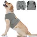 BRKURLEG Chest Recovery Suit for Dogs, Dog Chest Wound Cover, Breathable & Soft Pet Surgery Recovery Suit, Anti-Licking Wound Vest, Not for Spay/Neuter Surgeries, Pet Cone Alternative, Grey XL