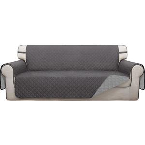 ISSUNTEX Double Protection 100% Waterproof Sofa Covers for Living Room, Reversible Couch Covers for 3 Cushion Couch Sofa, Furniture Protector Sofa Cover for Pets (X Large, Gray/Light Gray)