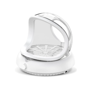 Nail Dust Collector with Transparent Airflow Shield, 5000RPM High-Suction Fan, Ultra Quiet Nail Vacuum for Home & Salon, Dust-Free Manicure for Families, Pets & Nail Lovers White