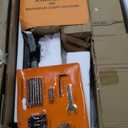 Signature Design by Ashley Loyaska Casual Sofa Table with Marble Top, Brown & White (Two Tone)