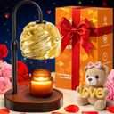 Candle Warmer Lamp with Timer Dimmer, Electric Candle Warmer with Adjustable Height for New Home Decor, Birthday Gifts for Women Men Mom, Wax Melter for All Jar Sizes, 2Bulbs,Black