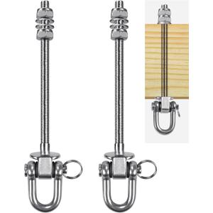 SELEWARE Set of 2 Heavy Duty Swing Hanger 1800LB Capacity, M10 x 9.3" Swing Bolts, Stainless Steel Swing Hooks for Wood and Steel Beam Yoga Hammock Chair Punching Bag Porch Swing Sets Seat
