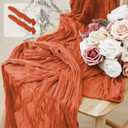 2 Pack 10 Ft Cheesecloth Table Runner Orange Gauze Long Table Runners Boho Gauze Cheese Cloth Table Runner Rustic Sheer Runner for Wedding Party Table Decor ( 35 x 120 Inch )