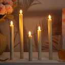 Rossesay 10 Pcs Flameless Taper Candles with Remote Battery Operated Taper Candles Include 6.5'' 7.7" 8.9" 10" 11.2" Fake LED Electric Candle Sticks for Valentine's Day Home Wedding Decor (Warm White)