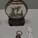 Christmas Snow Globes Lantern Snow Globe with Music Water Lantern Santa Flying Scene Elk Lighted Swirling Water Glitters Snowglobe Christmas Decoration