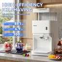 Electric Ice Shaver Machine, 300W Shaved Ice Machine, Thickness Adjustable Snow Cone Machine 881LBs/hr Rotate Speed & Strong Power for Home and Parties Events Snack Bar (6.9Qt)