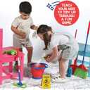 Play22 Kids Cleaning Set 12 Piece - Toy Cleaning Set Includes Broom, Mop, Brush, Dust Pan, Duster, Sponge, Clothes, Spray, Bucket, Caution Sign, - Toy Kitchen Toddler Cleaning Set - Original