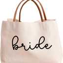 Bride Tote Bag Bride to be Gifts for Bridal Shower, Engagement, Wedding, Bachelorette Party, Honeymoon, Beach, Travel