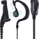 commountain APX-6000 XPR-7550e Earpiece with Mic Compatible for Motorola Radios APX-8000 (7000 4000) XPR-7350e (7580e 7380e 7550 7350) APX6000 APX7000 APX8000 XPR7550 XPR7550e, Earhook Headset (For users less than 6 feet tall)