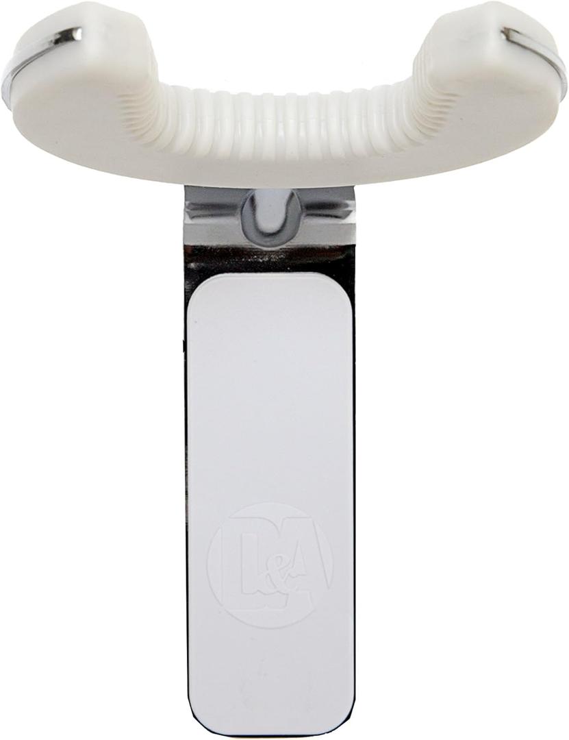 Grip: Professional Grade Guitar Wall Mount  Sturdy Metal Construction, Adjustable Hanger Hook for Electric, Acoustic Bass Guitars - Easy Install Into Any Wall, Screws Included (Ultra Light Grey/Chrome)